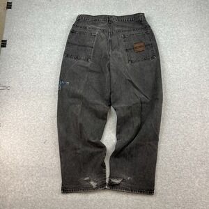 Vintage BOSS Jeans Mens 34x30 Black Denim Y2K Baggy Skater Hip Hop Rap USA Wide